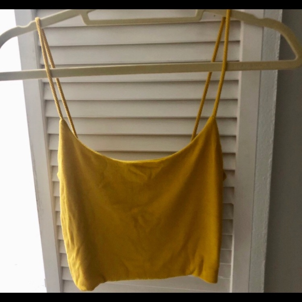 cute yellow cropped tank top